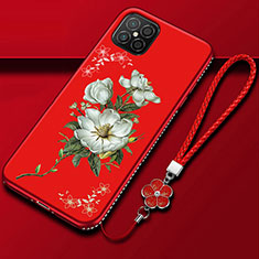 Coque Silicone Fleurs Souple Couleur Unie Etui Housse S03 pour Huawei Nova 8 SE 5G Rouge