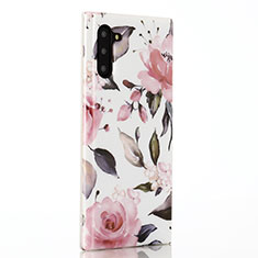Coque Silicone Fleurs Souple Couleur Unie Etui Housse S03 pour Samsung Galaxy Note 10 5G Rose