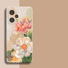 Coque Silicone Fleurs Souple Couleur Unie pour Xiaomi Poco F5 5G Brun Clair