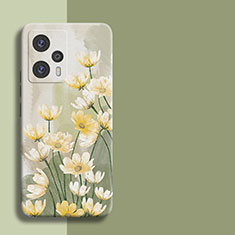 Coque Silicone Fleurs Souple Couleur Unie pour Xiaomi Poco F5 5G Vert