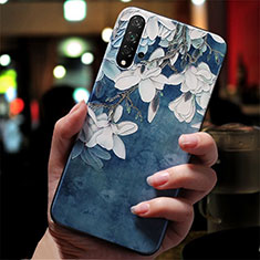 Coque Silicone Fleurs Souple Couleur Unie S01 pour Huawei Honor 20 Bleu