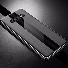 Coque Silicone Gel Motif Cuir Housse Etui A01 pour Samsung Galaxy S10 5G Noir