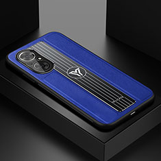 Coque Silicone Gel Motif Cuir Housse Etui avec Magnetique FL1 pour Huawei Nova 9 SE Bleu
