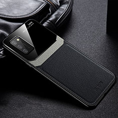 Coque Silicone Gel Motif Cuir Housse Etui avec Magnetique FL1 pour Samsung Galaxy A03s Noir