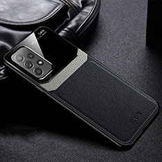 Coque Silicone Gel Motif Cuir Housse Etui avec Magnetique FL1 pour Samsung Galaxy A23 4G Noir