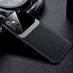 Coque Silicone Gel Motif Cuir Housse Etui avec Magnetique FL1 pour Samsung Galaxy A32 5G Noir