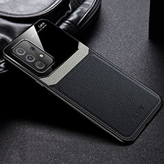 Coque Silicone Gel Motif Cuir Housse Etui avec Magnetique FL1 pour Samsung Galaxy A52 5G Noir