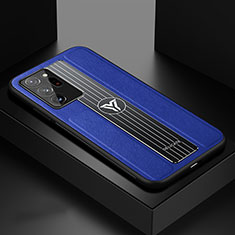 Coque Silicone Gel Motif Cuir Housse Etui avec Magnetique FL1 pour Samsung Galaxy Note 20 Ultra 5G Bleu