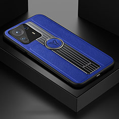 Coque Silicone Gel Motif Cuir Housse Etui avec Magnetique FL1 pour Xiaomi Mi Mix 4 5G Bleu