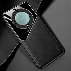 Coque Silicone Gel Motif Cuir Housse Etui avec Magnetique pour Huawei Honor Magic6 Lite 5G Noir