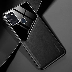 Coque Silicone Gel Motif Cuir Housse Etui avec Magnetique pour Samsung Galaxy A21s Noir