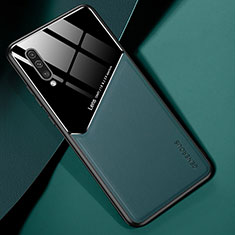 Coque Silicone Gel Motif Cuir Housse Etui avec Magnetique pour Samsung Galaxy A50S Vert