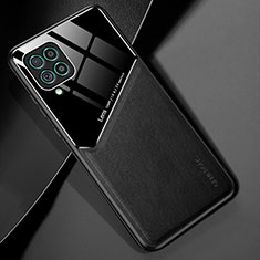 Coque Silicone Gel Motif Cuir Housse Etui avec Magnetique pour Samsung Galaxy F62 5G Noir