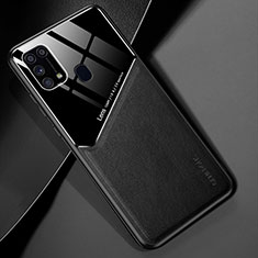Coque Silicone Gel Motif Cuir Housse Etui avec Magnetique pour Samsung Galaxy M21s Noir