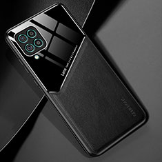 Coque Silicone Gel Motif Cuir Housse Etui avec Magnetique pour Samsung Galaxy M62 4G Noir