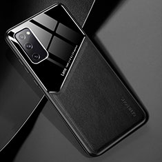 Coque Silicone Gel Motif Cuir Housse Etui avec Magnetique pour Samsung Galaxy S20 Lite 5G Noir