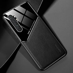 Coque Silicone Gel Motif Cuir Housse Etui avec Magnetique pour Xiaomi Mi Note 10 Lite Noir