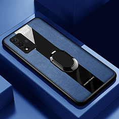 Coque Silicone Gel Motif Cuir Housse Etui avec Magnetique S01 pour OnePlus Nord N200 5G Bleu