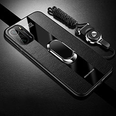 Coque Silicone Gel Motif Cuir Housse Etui avec Magnetique S01 pour Xiaomi Mi 11i 5G Noir