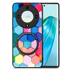 Coque Silicone Gel Motif Cuir Housse Etui avec Magnetique S01D pour Huawei Honor Magic5 Lite 5G Colorful