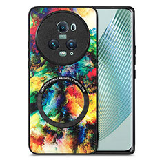 Coque Silicone Gel Motif Cuir Housse Etui avec Magnetique S01D pour Huawei Honor Magic5 Pro 5G Mixte