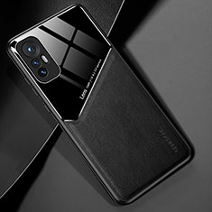 Coque Silicone Gel Motif Cuir Housse Etui avec Magnetique S02 pour Xiaomi Mi 12 Pro 5G Noir