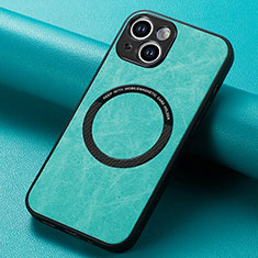 Coque Silicone Gel Motif Cuir Housse Etui avec Magnetique S11D pour Apple iPhone 14 Vert