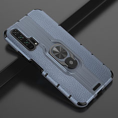 Coque Silicone Gel Motif Cuir Housse Etui avec Support Bague Anneau Aimante Magnetique T03 pour Huawei Honor 20 Pro Bleu