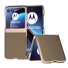 Coque Silicone Gel Motif Cuir Housse Etui B06H pour Motorola Moto Razr 40 Ultra 5G Marron