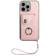 Coque Silicone Gel Motif Cuir Housse Etui BF1 pour Apple iPhone 14 Pro Max Or Rose