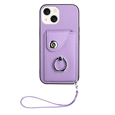 Coque Silicone Gel Motif Cuir Housse Etui BF1 pour Apple iPhone 14 Violet