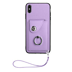 Coque Silicone Gel Motif Cuir Housse Etui BF1 pour Apple iPhone X Violet