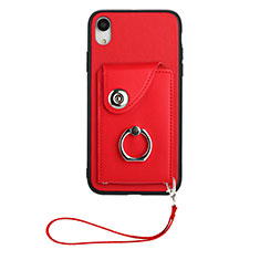 Coque Silicone Gel Motif Cuir Housse Etui BF1 pour Apple iPhone XR Rouge
