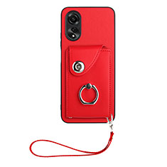 Coque Silicone Gel Motif Cuir Housse Etui BF1 pour Oppo A17 Rouge