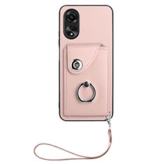 Coque Silicone Gel Motif Cuir Housse Etui BF1 pour Oppo A58 5G Or Rose