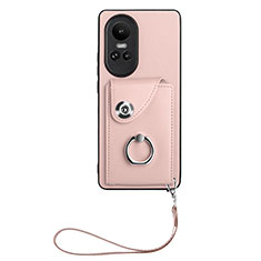 Coque Silicone Gel Motif Cuir Housse Etui BF1 pour Oppo Reno10 5G Or Rose