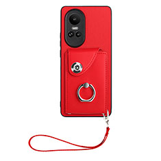 Coque Silicone Gel Motif Cuir Housse Etui BF1 pour Oppo Reno10 5G Rouge
