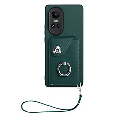 Coque Silicone Gel Motif Cuir Housse Etui BF1 pour Oppo Reno10 5G Vert Nuit