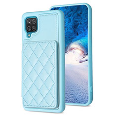 Coque Silicone Gel Motif Cuir Housse Etui BF1 pour Samsung Galaxy M12 Bleu Clair