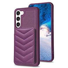 Coque Silicone Gel Motif Cuir Housse Etui BF1 pour Samsung Galaxy S22 5G Violet