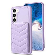 Coque Silicone Gel Motif Cuir Housse Etui BF1 pour Samsung Galaxy S23 5G Violet Clair