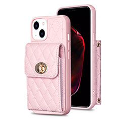 Coque Silicone Gel Motif Cuir Housse Etui BF2 pour Apple iPhone 13 Or Rose
