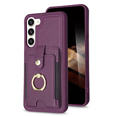 Coque Silicone Gel Motif Cuir Housse Etui BF2 pour Samsung Galaxy S24 Plus 5G Violet