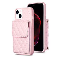 Coque Silicone Gel Motif Cuir Housse Etui BF3 pour Apple iPhone 13 Or Rose