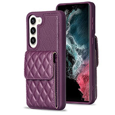 Coque Silicone Gel Motif Cuir Housse Etui BF5 pour Samsung Galaxy S22 5G Violet