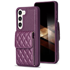 Coque Silicone Gel Motif Cuir Housse Etui BF5 pour Samsung Galaxy S24 5G Violet