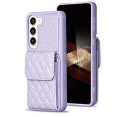 Coque Silicone Gel Motif Cuir Housse Etui BF5 pour Samsung Galaxy S24 5G Violet Clair
