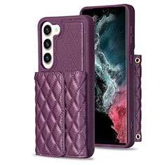 Coque Silicone Gel Motif Cuir Housse Etui BF6 pour Samsung Galaxy S23 Plus 5G Violet