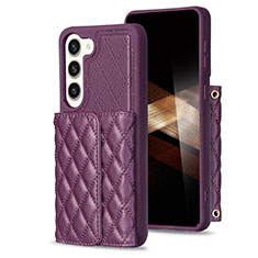 Coque Silicone Gel Motif Cuir Housse Etui BF6 pour Samsung Galaxy S24 Plus 5G Violet