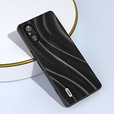 Coque Silicone Gel Motif Cuir Housse Etui BH2 pour Sony Xperia 5 V Noir